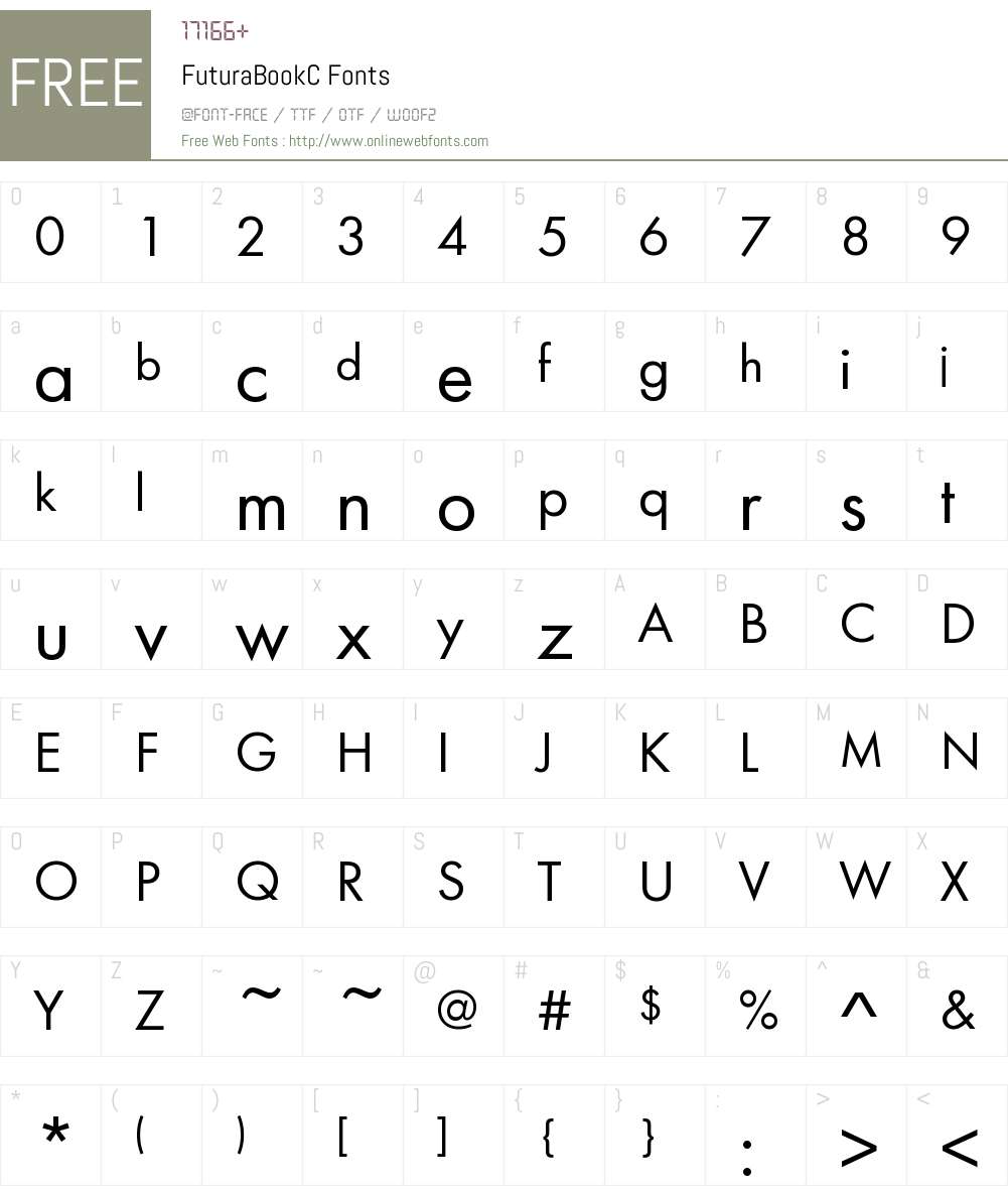 FuturaBookC Font Screenshots
