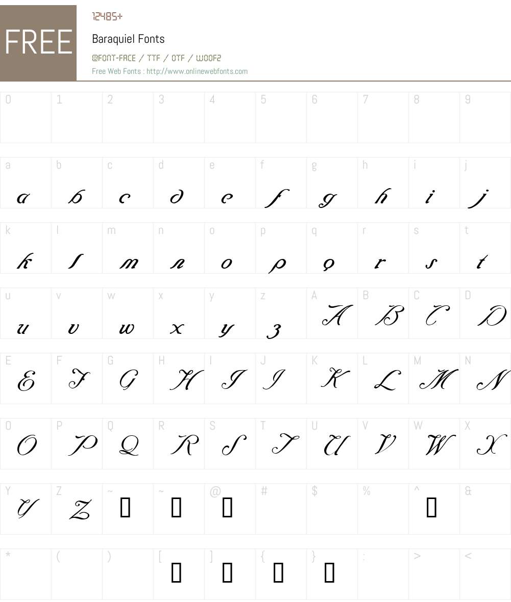 Baraquiel Font Screenshots
