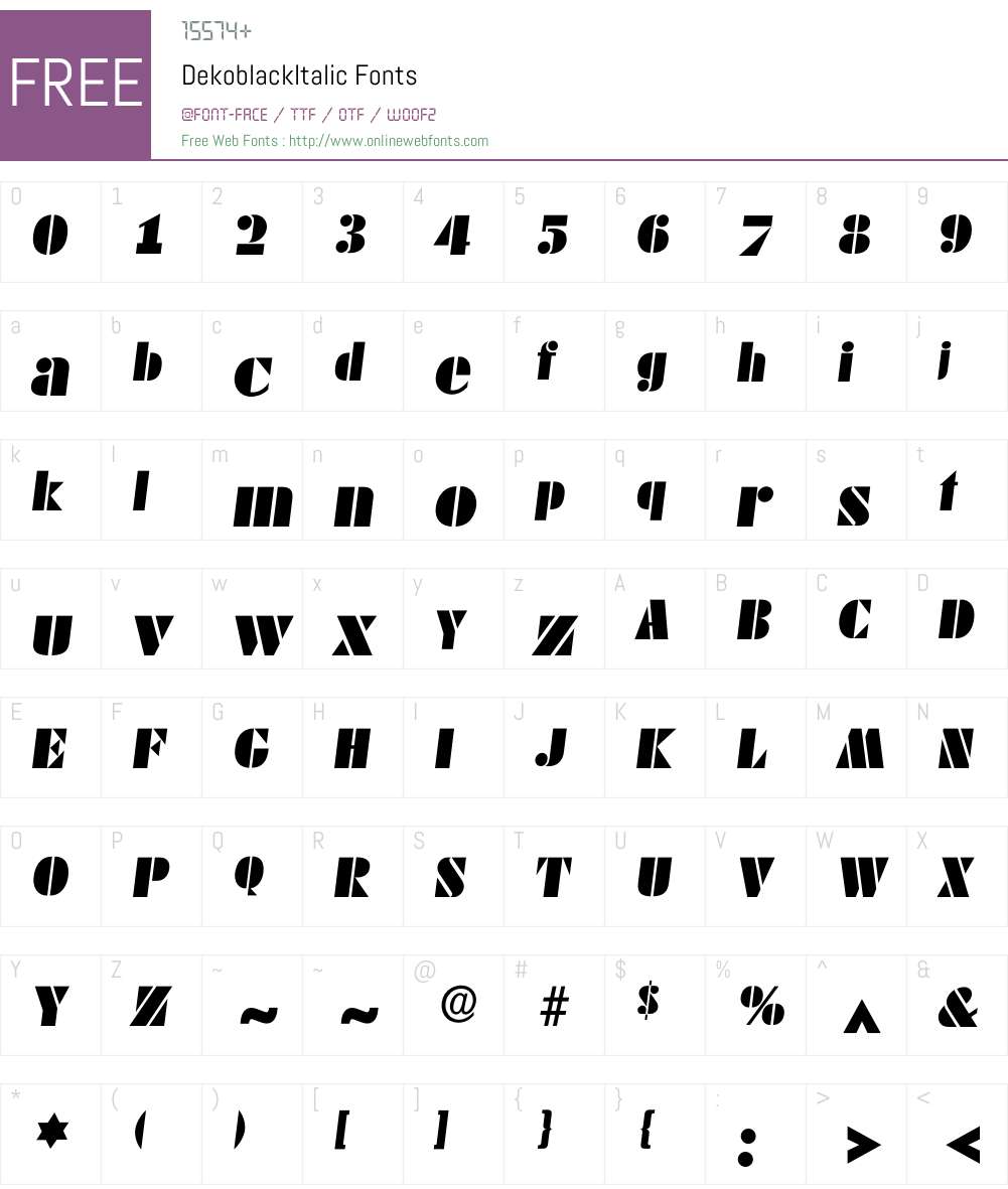 Dekoblack Font Screenshots
