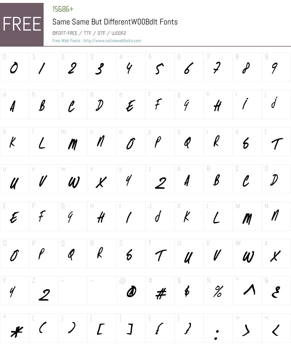 SameSameButDifferentW00-BdIt Font Screenshots