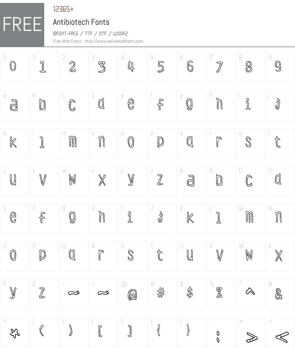 Antibiotech Font Screenshots