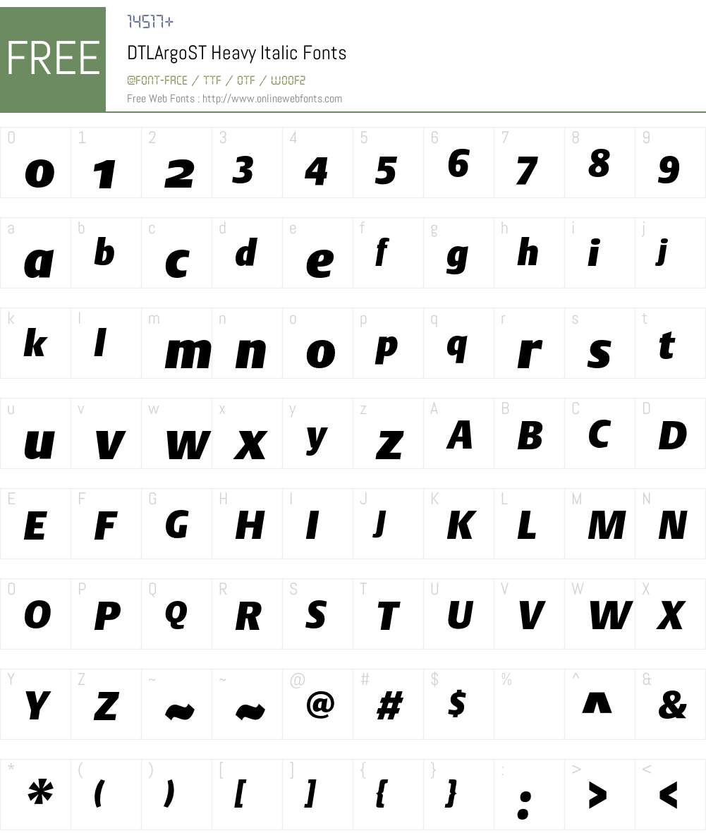 DTL Argo Font Screenshots