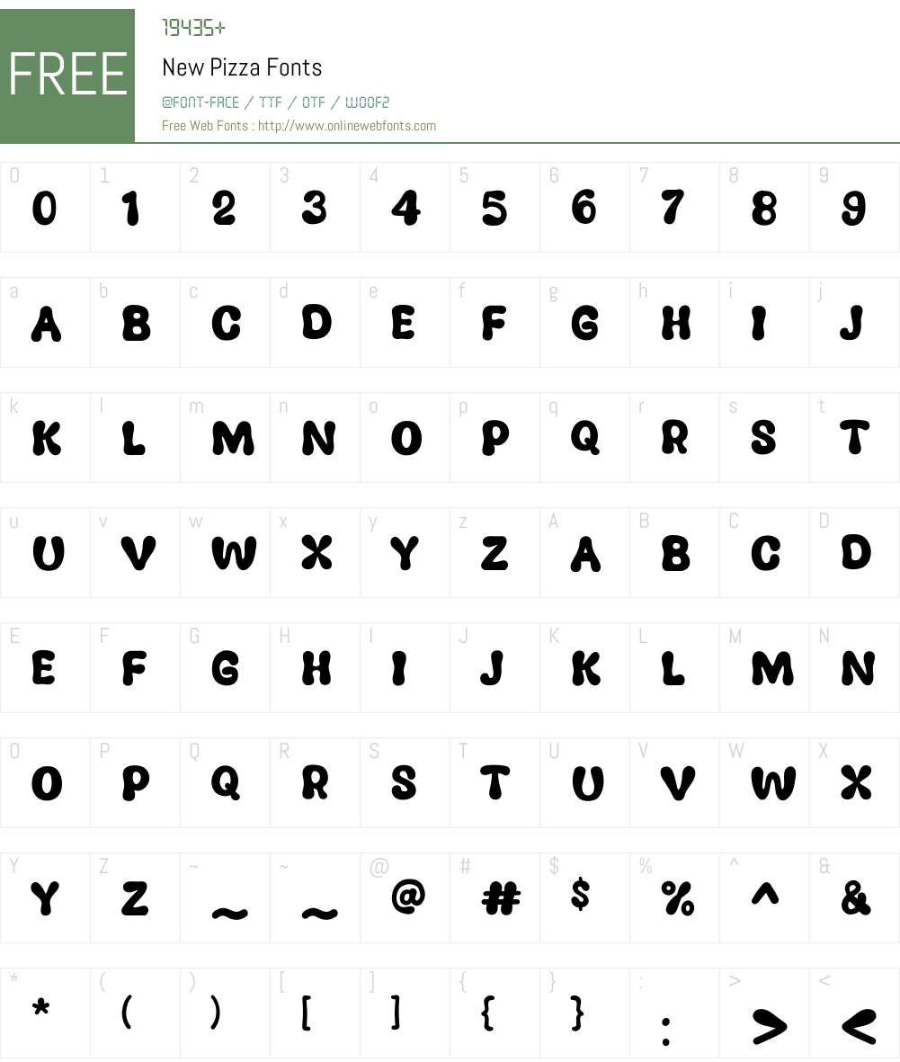 Izza Font New Pizza 1.000 Fonts Free Download - OnlineWebFonts.COM
