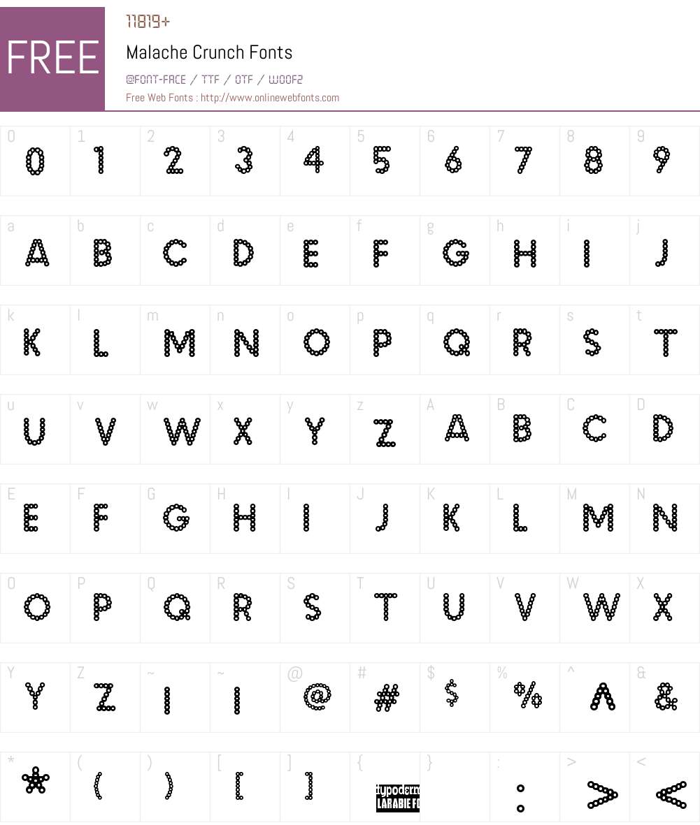 Malache Crunch Font Screenshots
