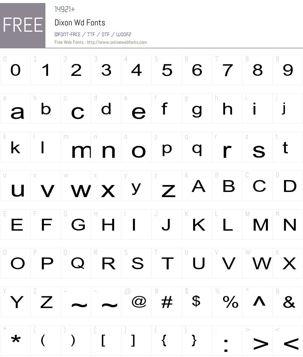 Dixon Wd Font Screenshots
