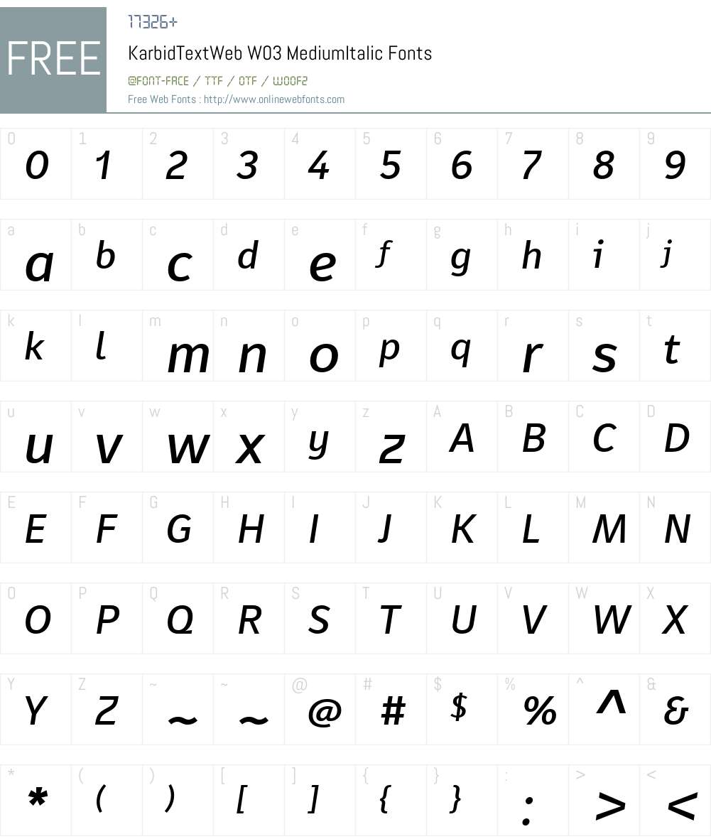 FF Karbid Text Font Screenshots