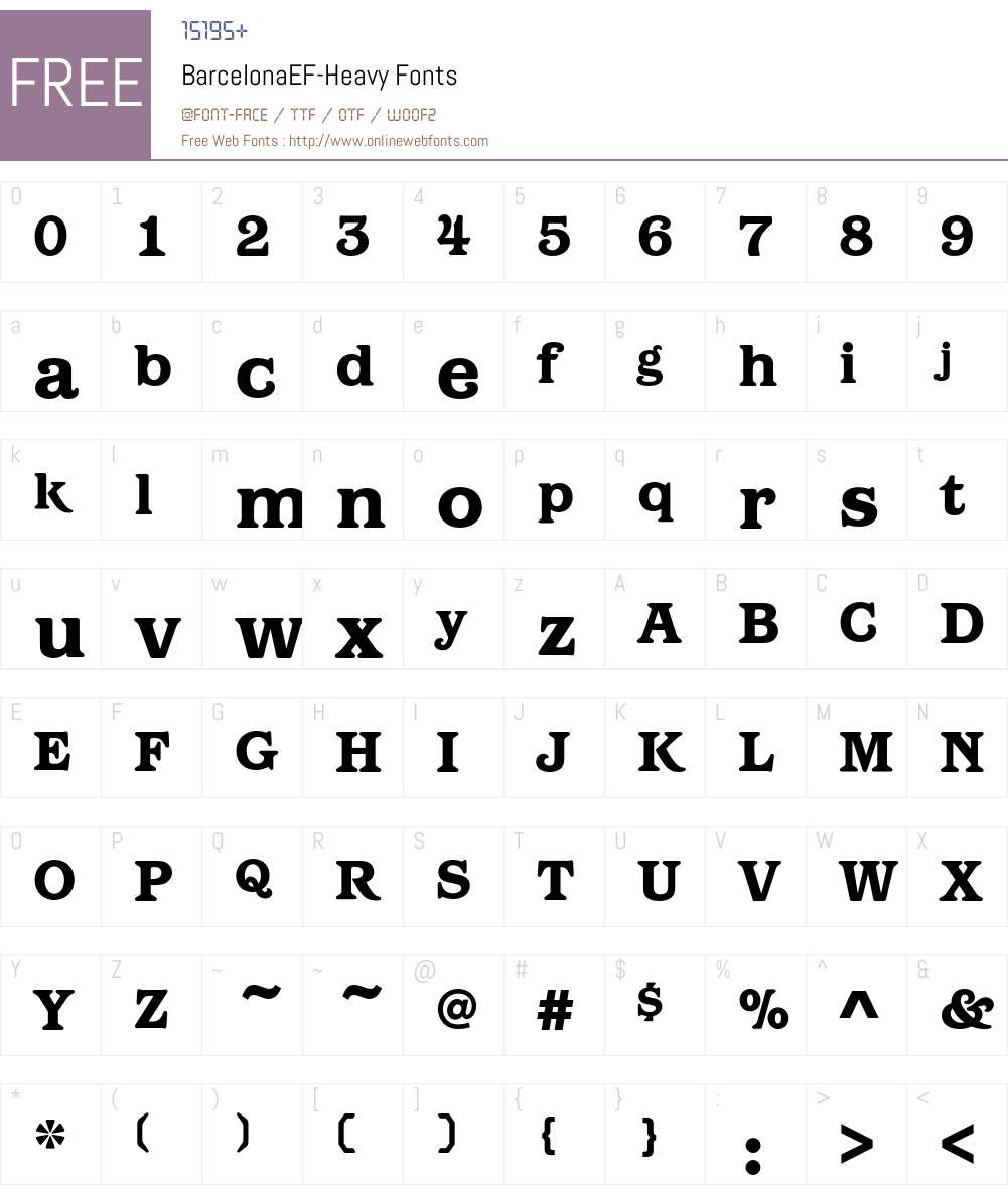BarcelonaEF-Heavy Font Screenshots