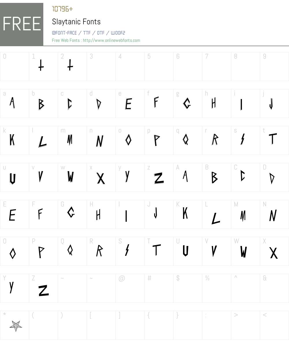 Slaytanic Font Screenshots
