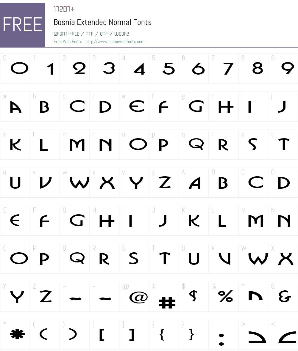 Bosnia Extended Font Screenshots