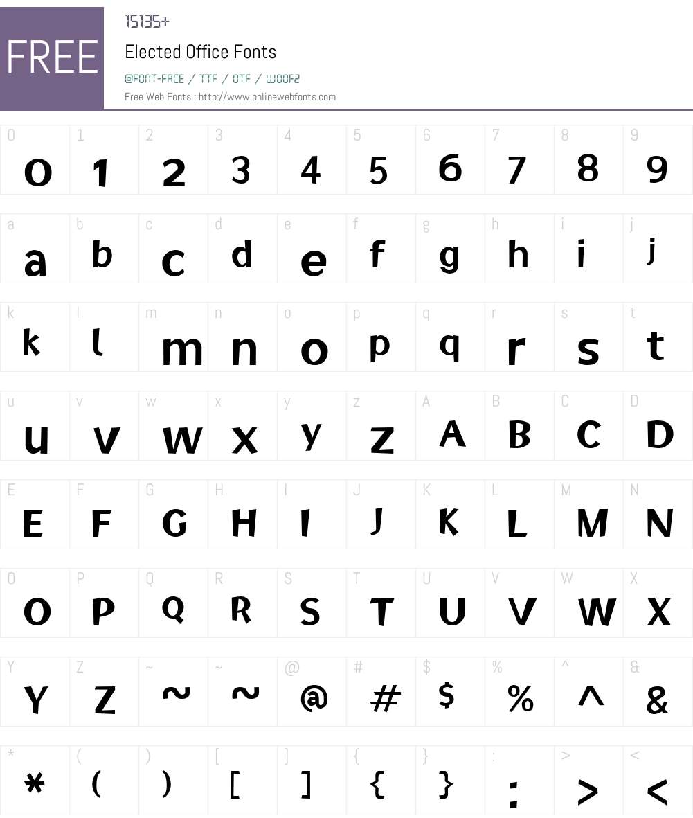 Elected Office Font Screenshots