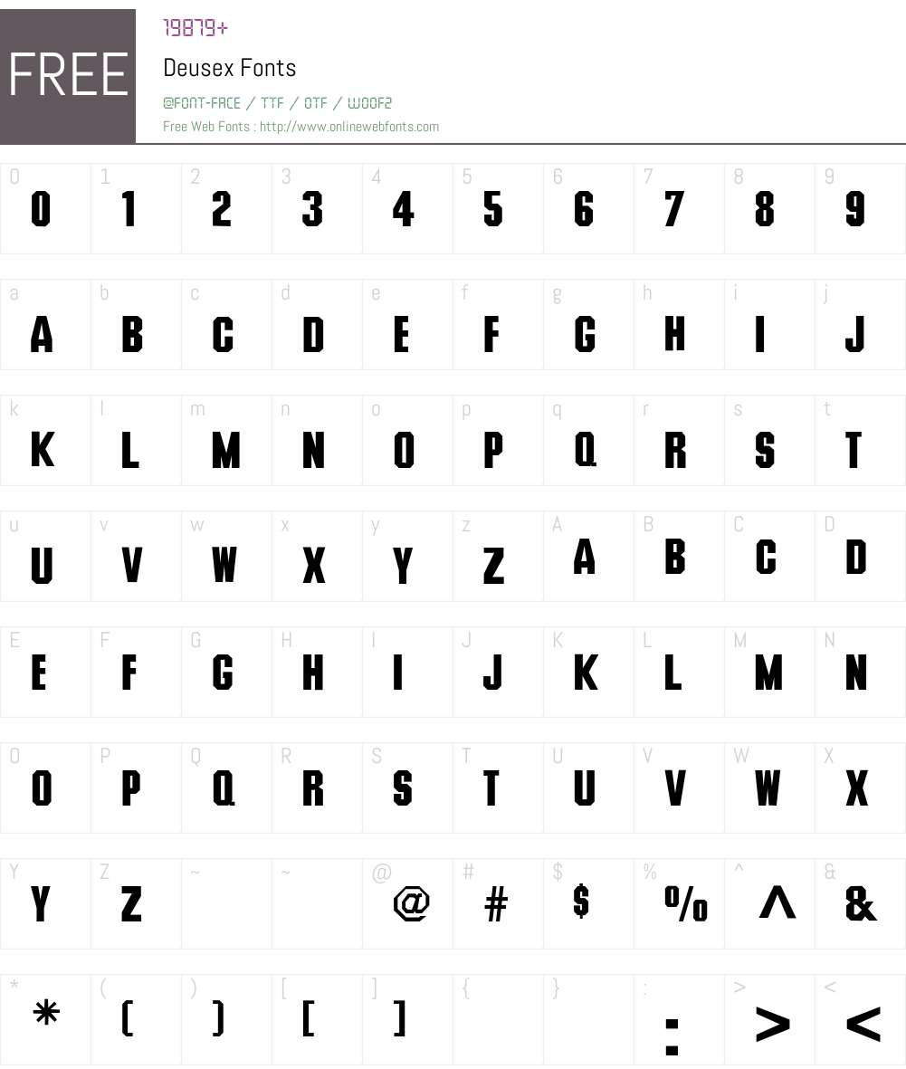 Deusex Font Screenshots