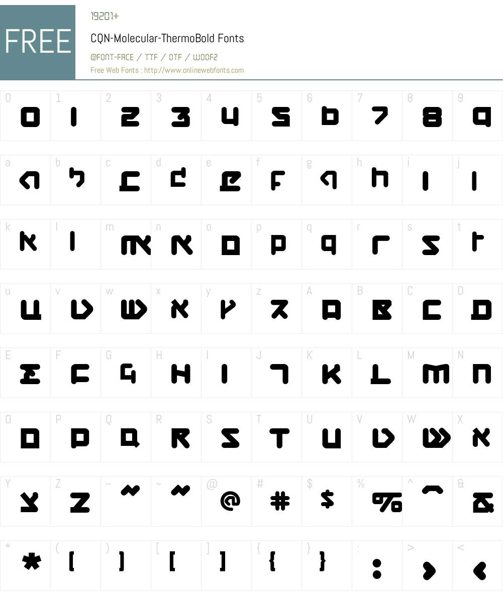 CQN-Molecular Font Screenshots