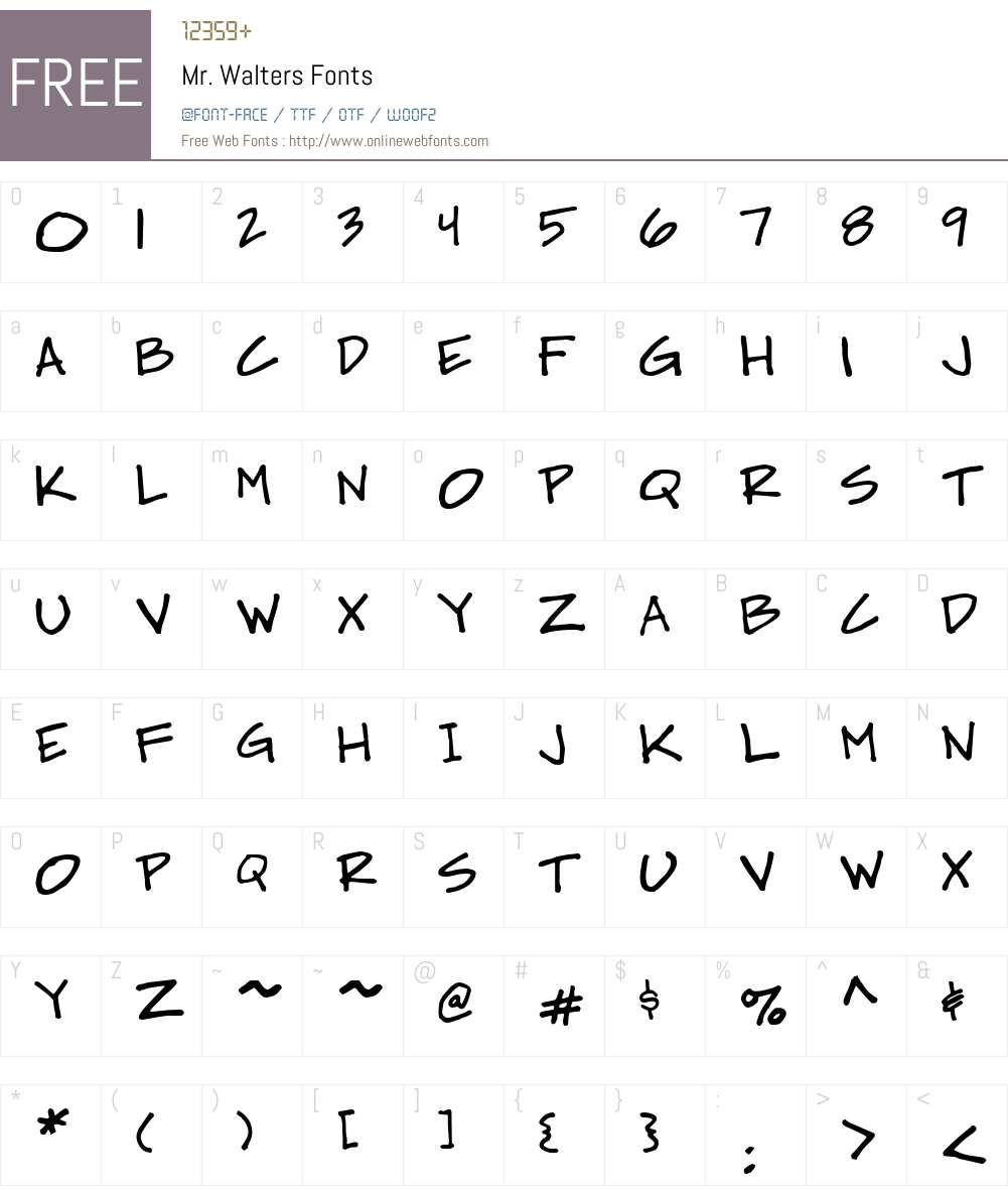 Mr. Walters Font Screenshots