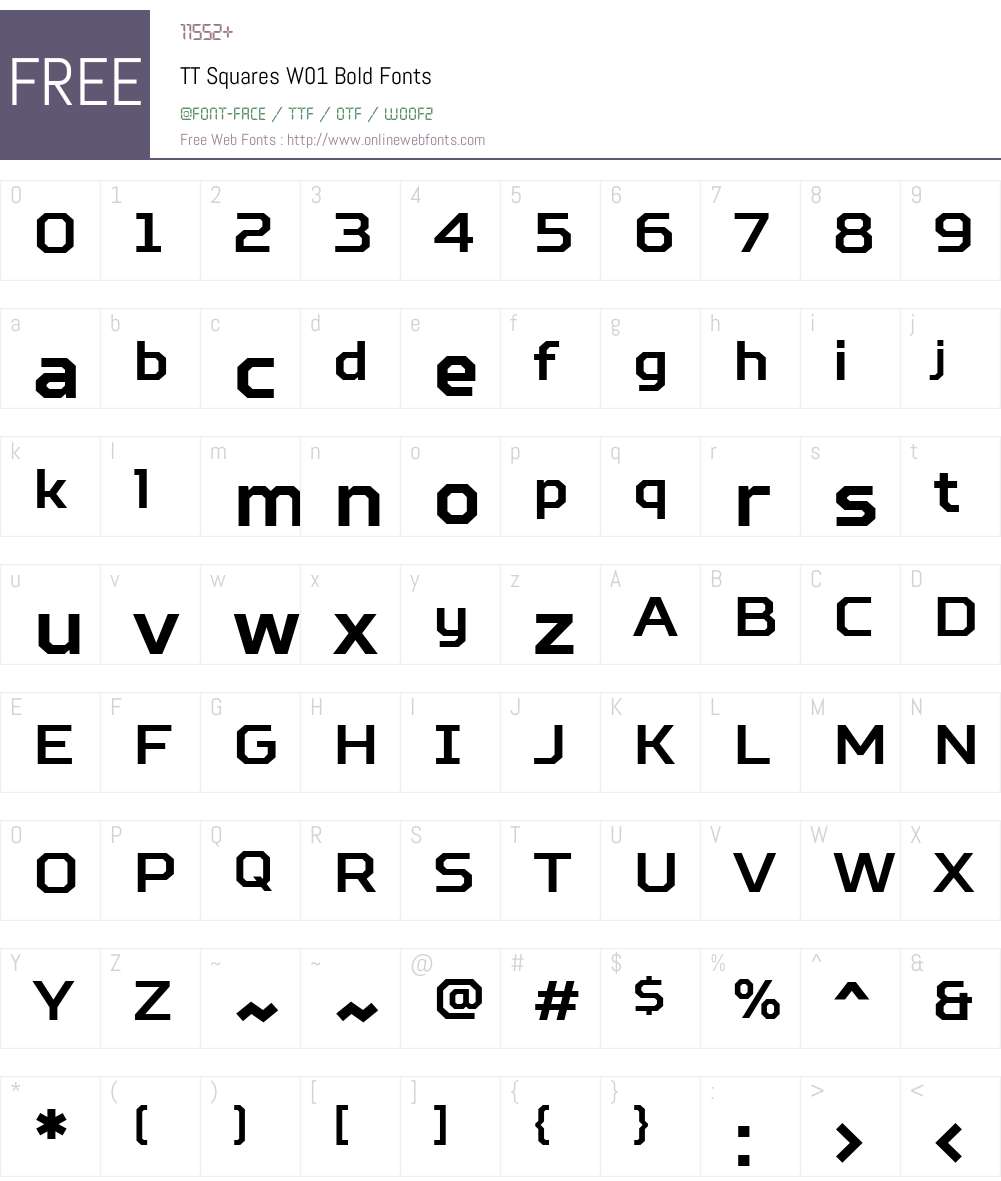 TTSquaresW01-Bold Font Screenshots