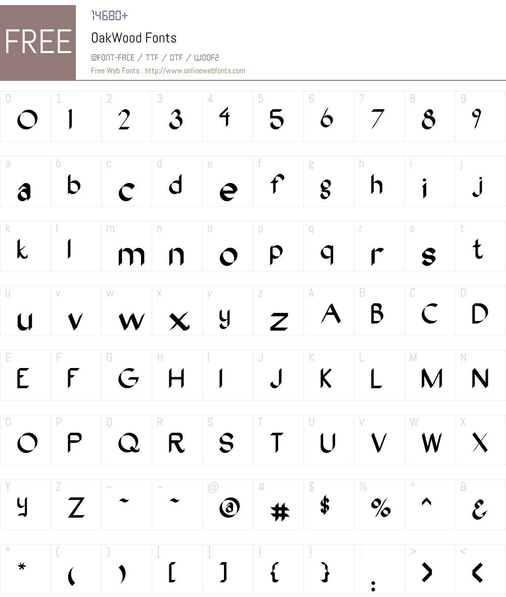 OakWood Font Screenshots