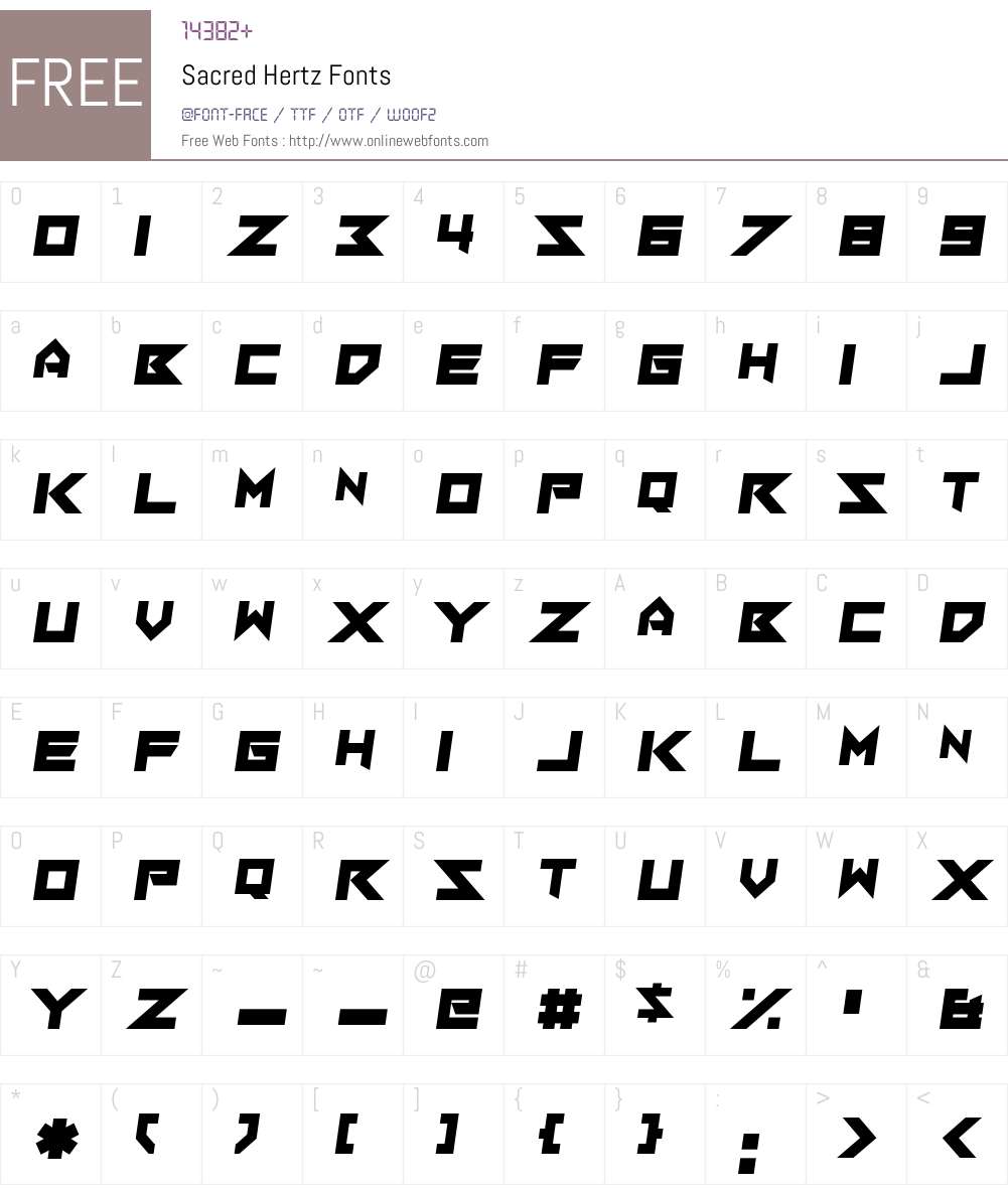 Sacred Hertz Font Screenshots