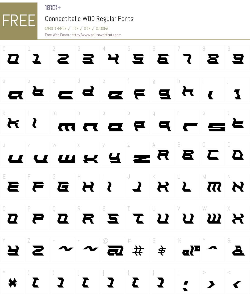 ConnectItalic Font Screenshots