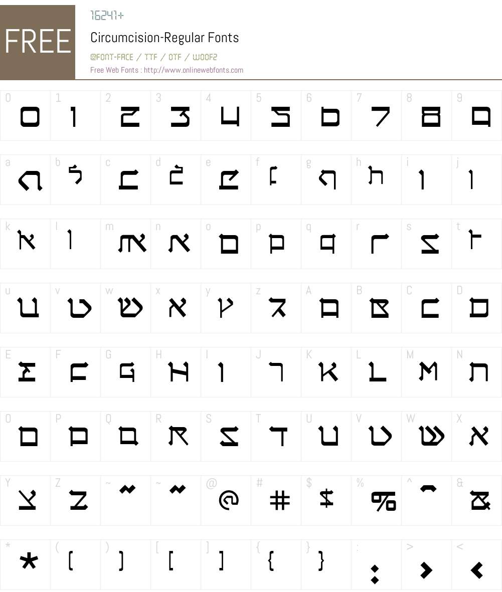 Circumcision Font Screenshots