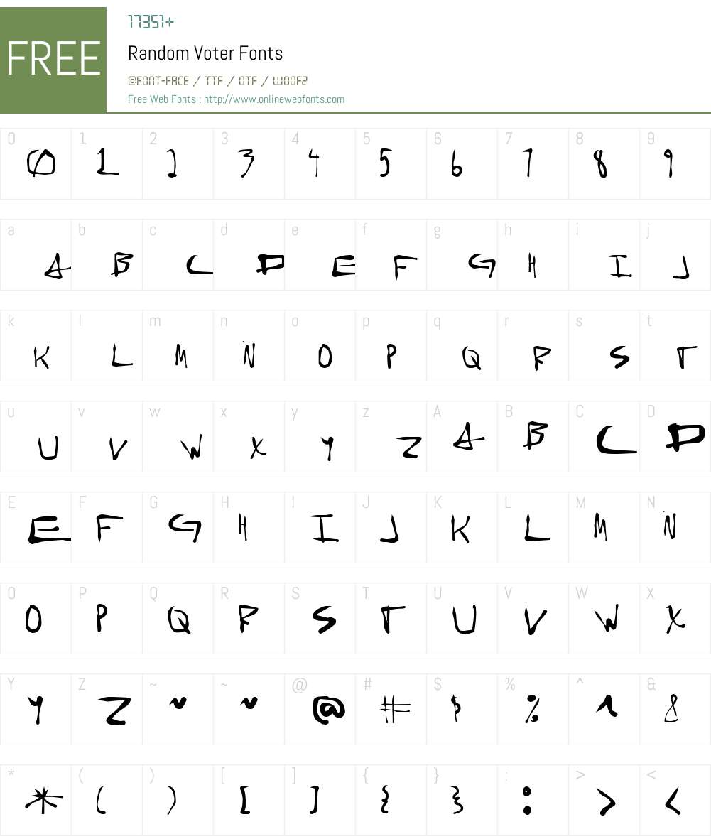 Random Voter Font Screenshots