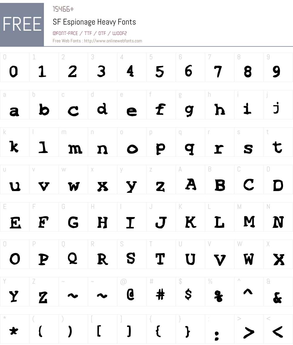 SF Espionage Heavy Font Screenshots