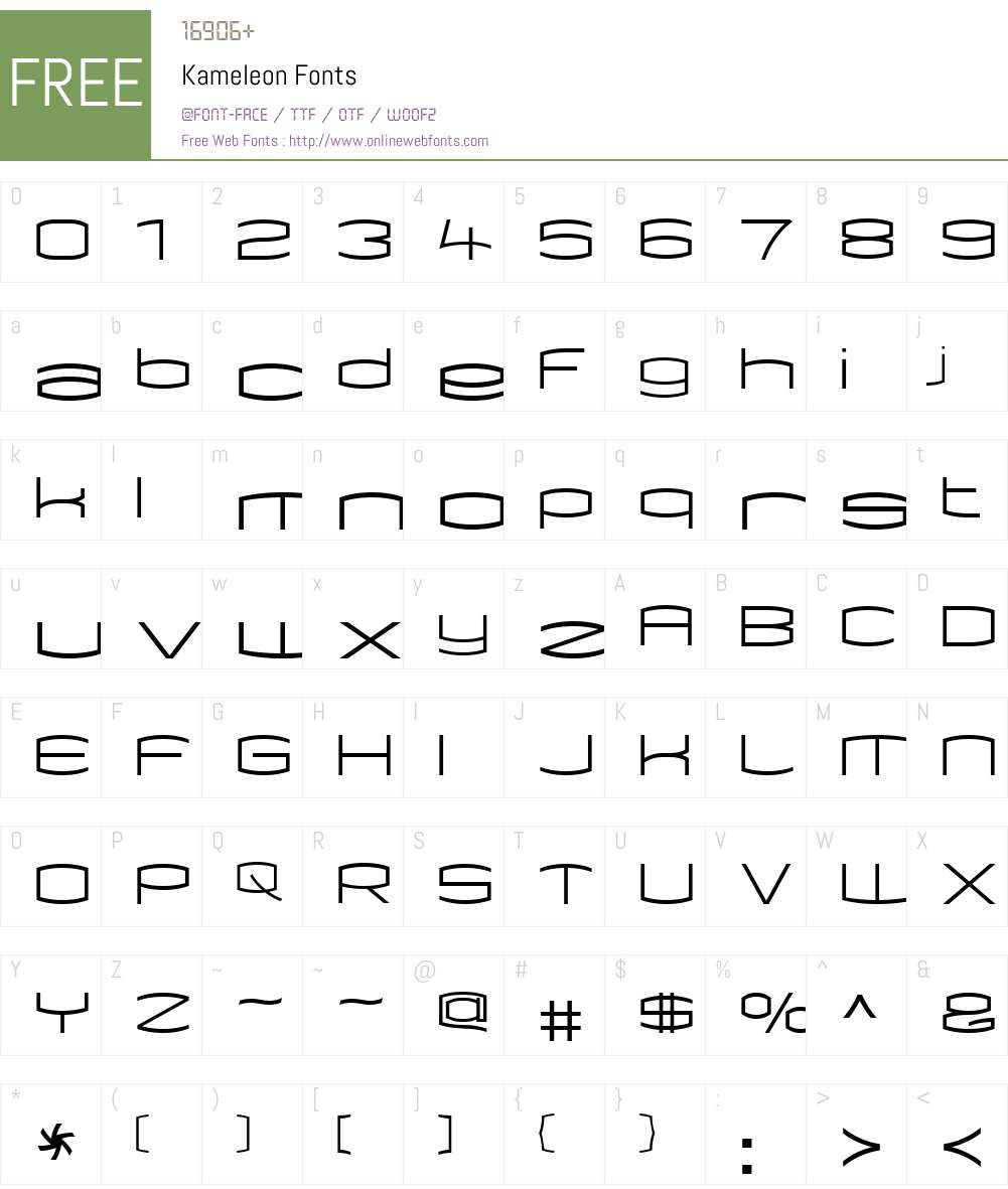 Kameleon Font Screenshots