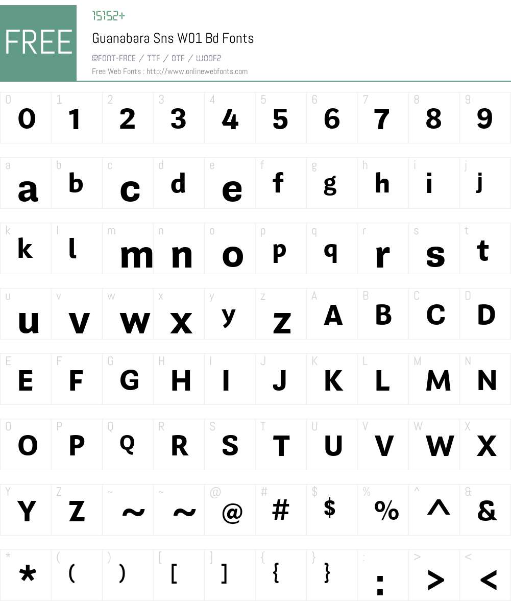 GuanabaraSnsW01-Bd Font Screenshots