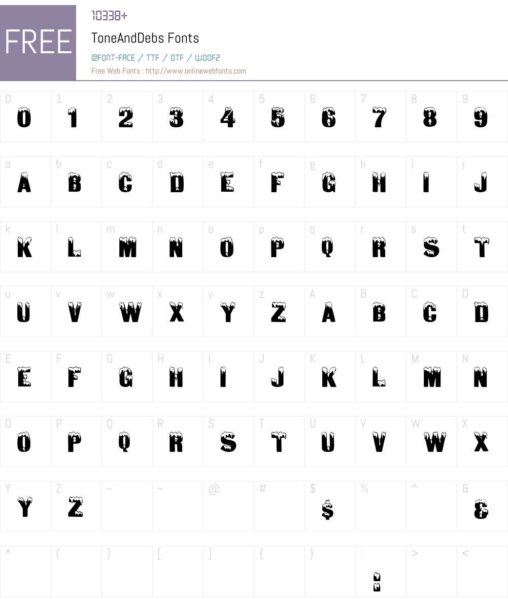 ToneAndDebs Font Screenshots