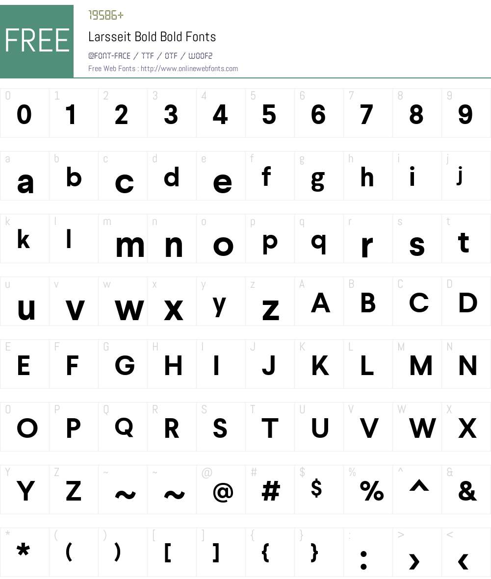 Larsseit Bold Font Screenshots