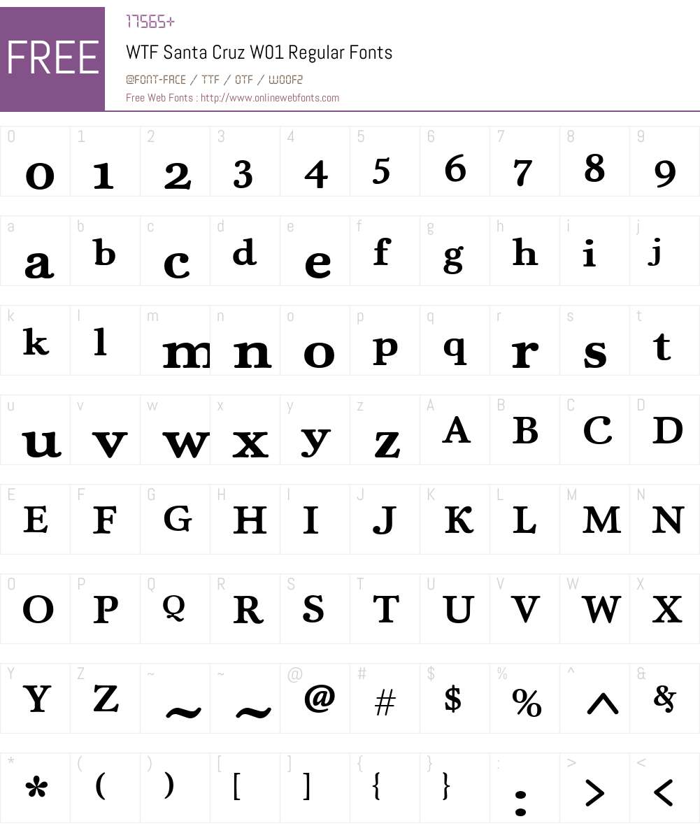 WTFSantaCruzW01-Regular Font Screenshots