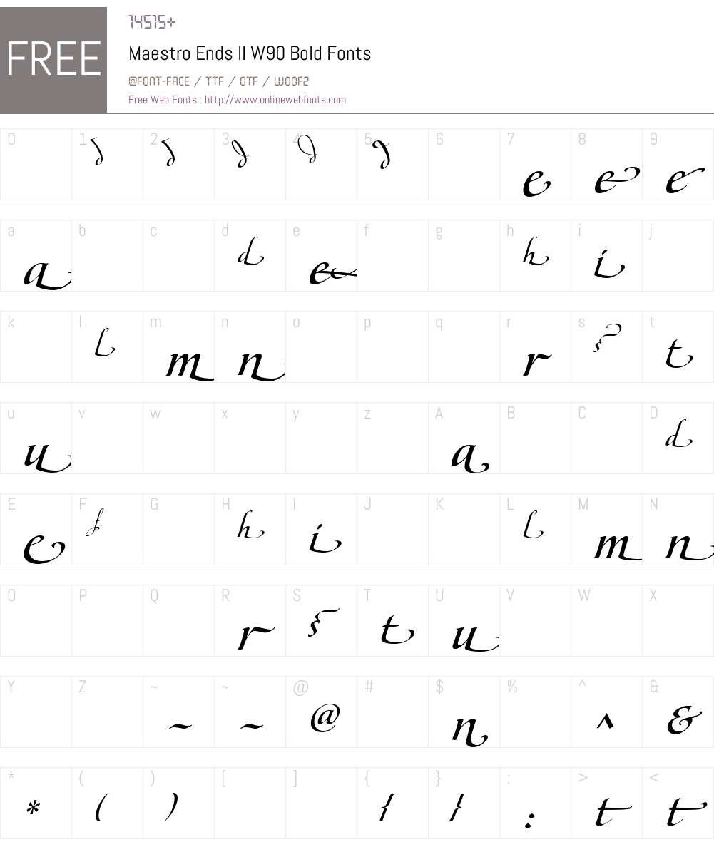 MaestroEndsIIW90-Bold Font Screenshots