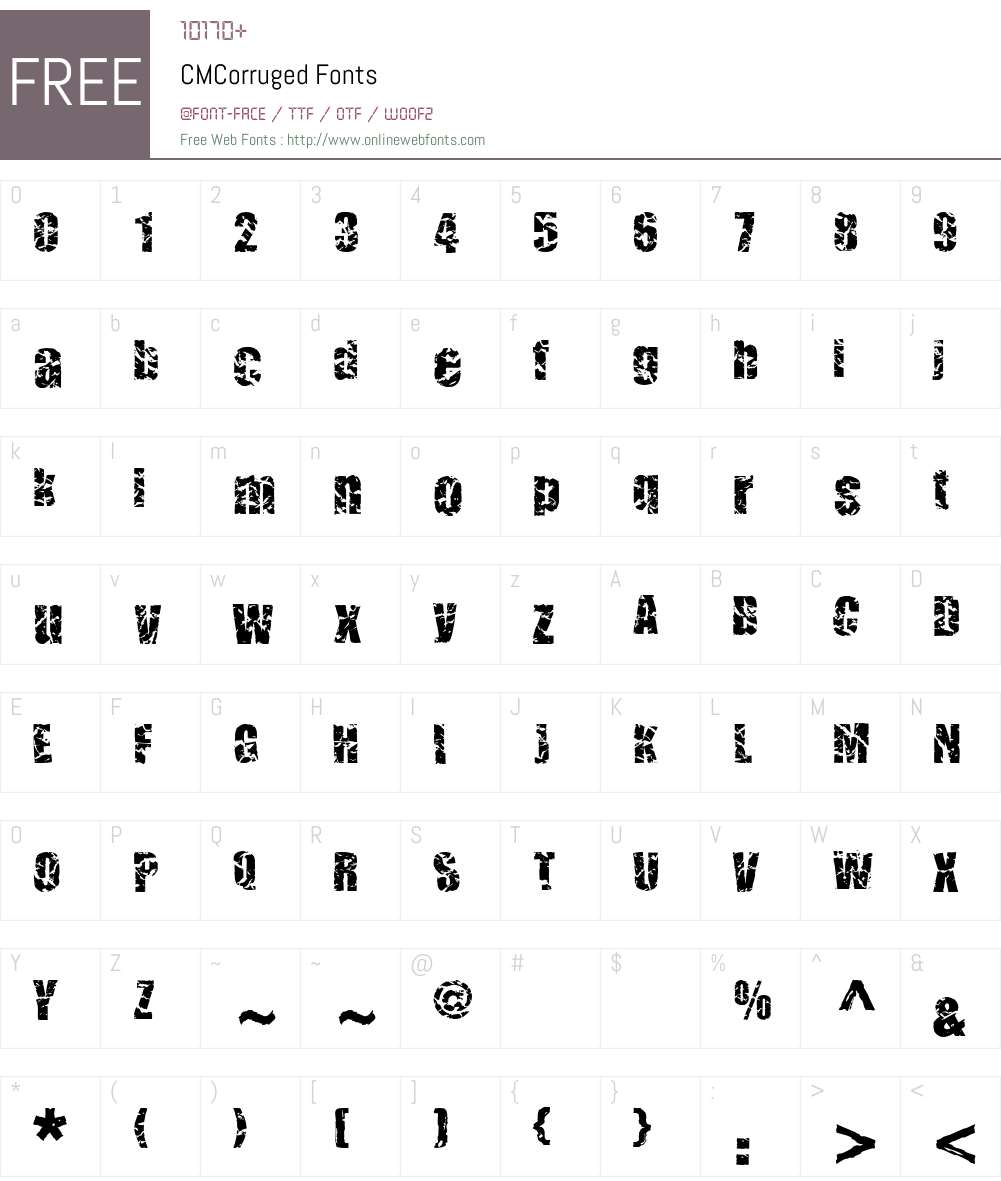 CMCorruged Font Screenshots