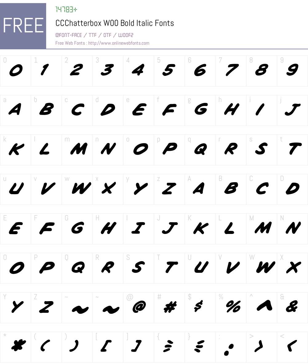 CCChatterboxW00-BoldItalic Font Screenshots