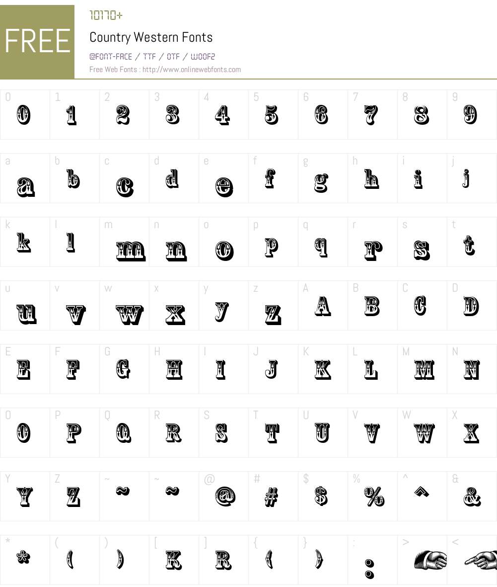 Country Western Font Screenshots