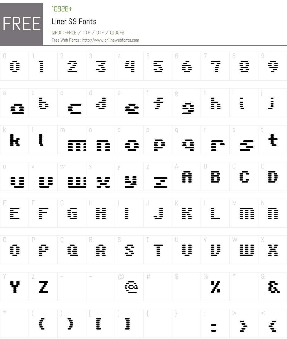Liner SS Font Screenshots