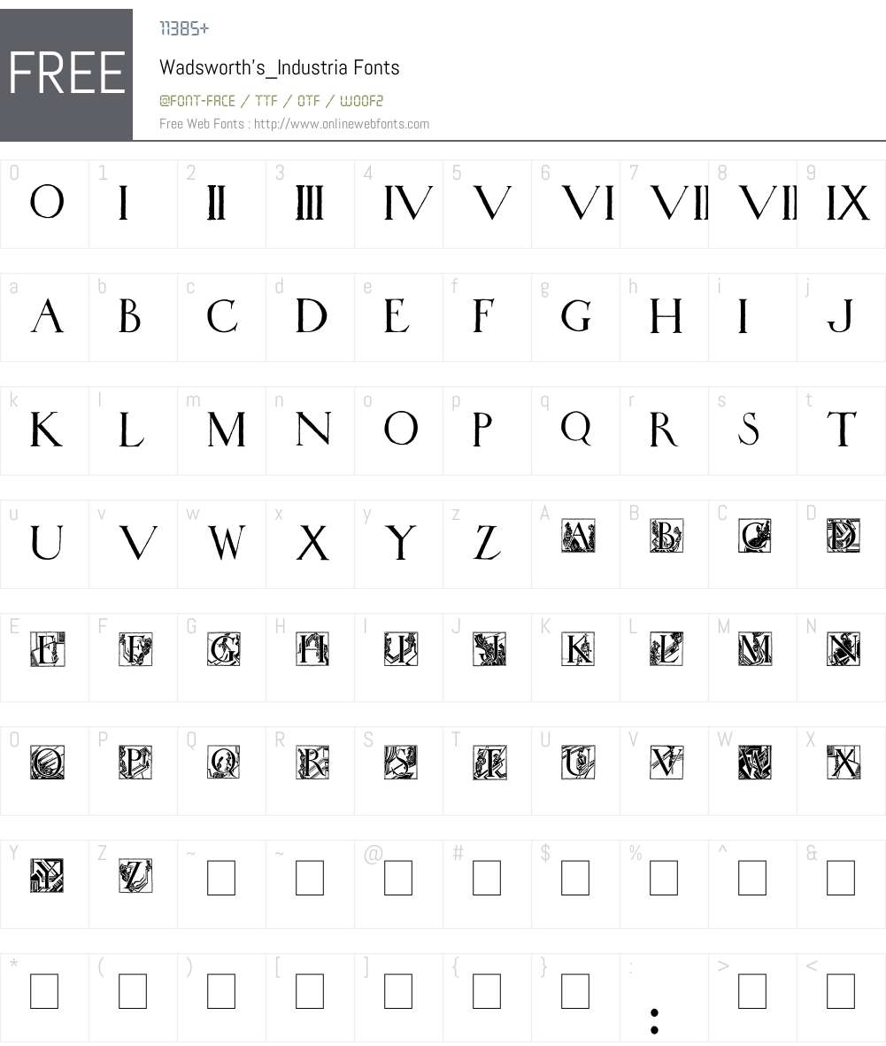 Wadsworth's_Industria Font Screenshots