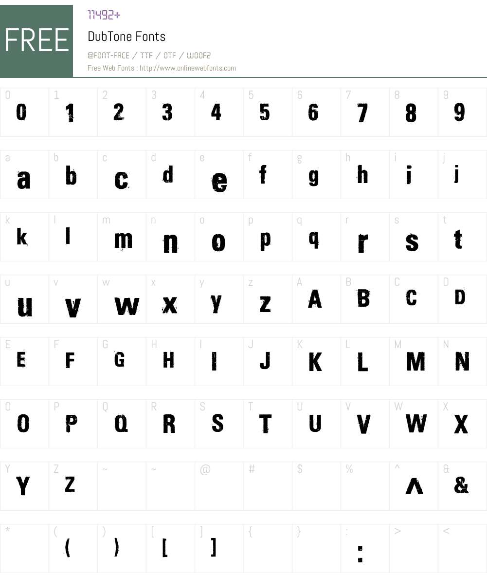 DubTone Font Screenshots