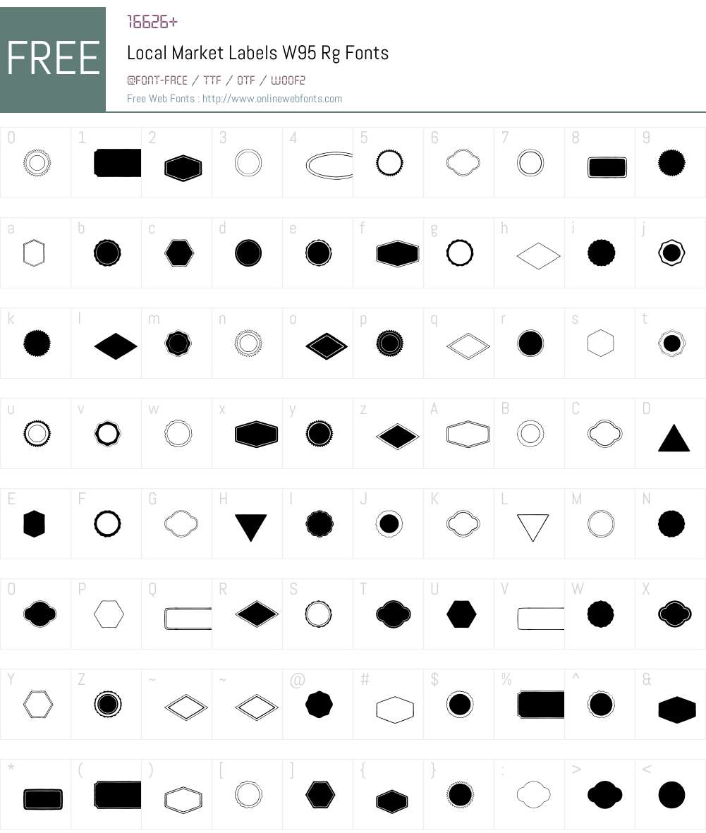 LocalMarketLabelsW95-Rg Font Screenshots