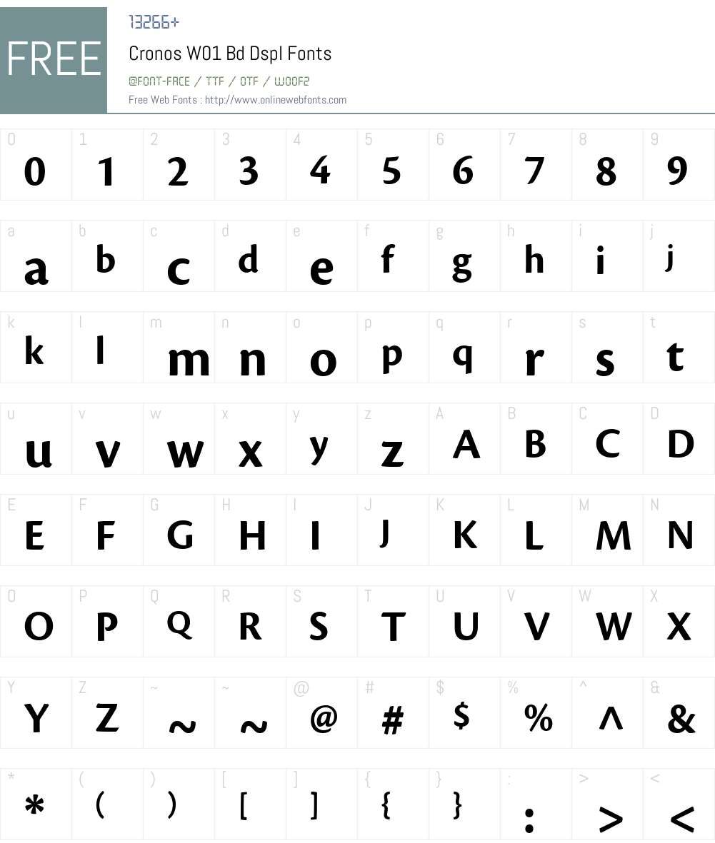CronosW01-BdDspl Font Screenshots