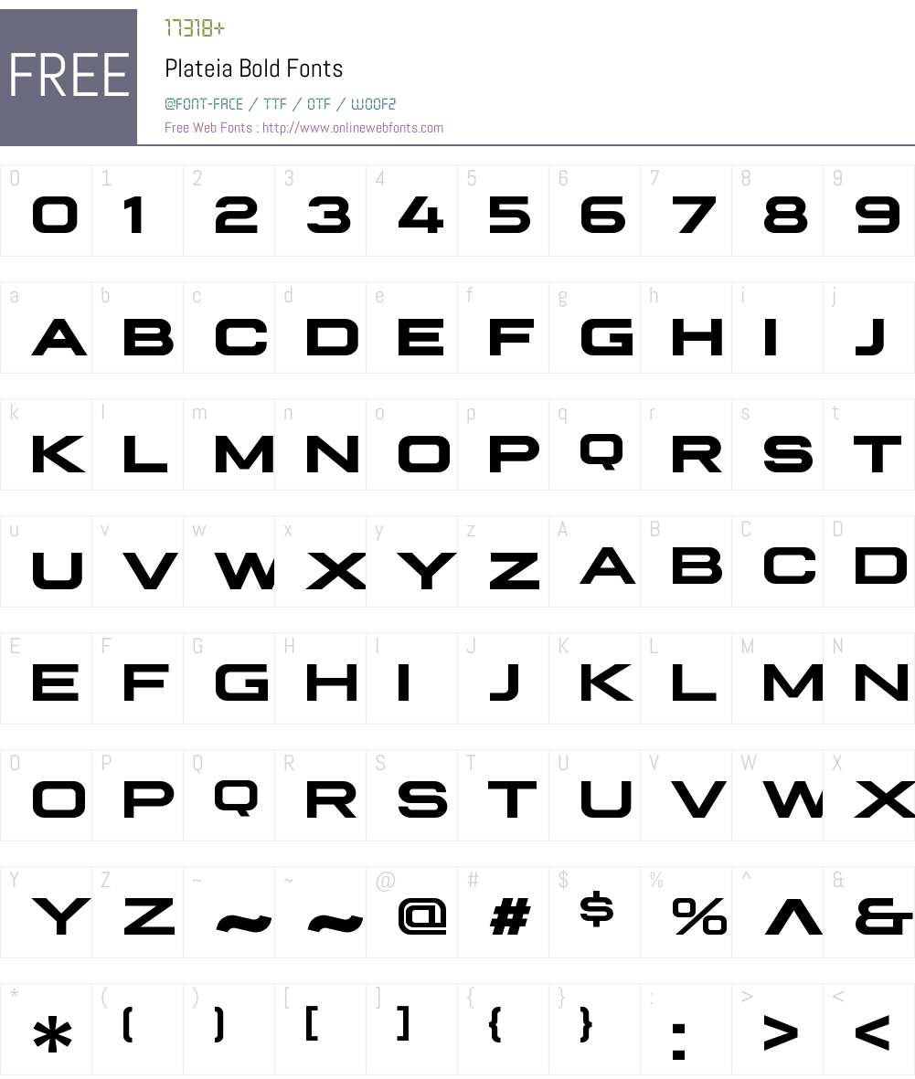 Plateia Font Screenshots