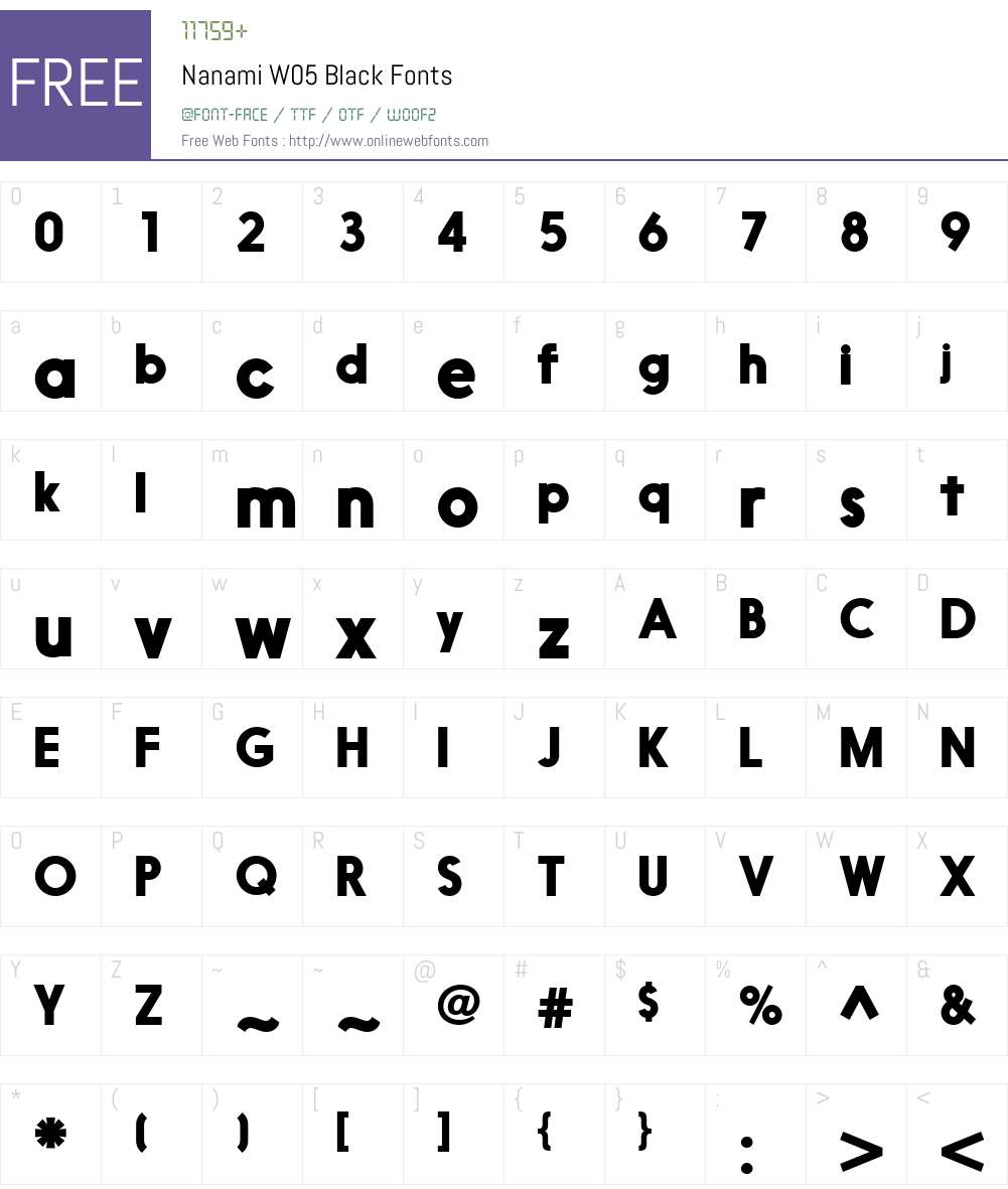 NanamiW05-Black Font Screenshots