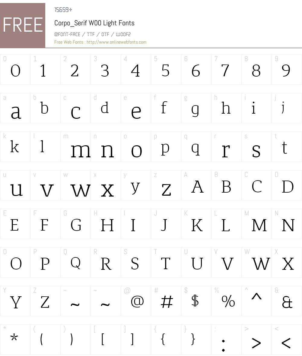 Corpo_SerifW00-Light Font Screenshots