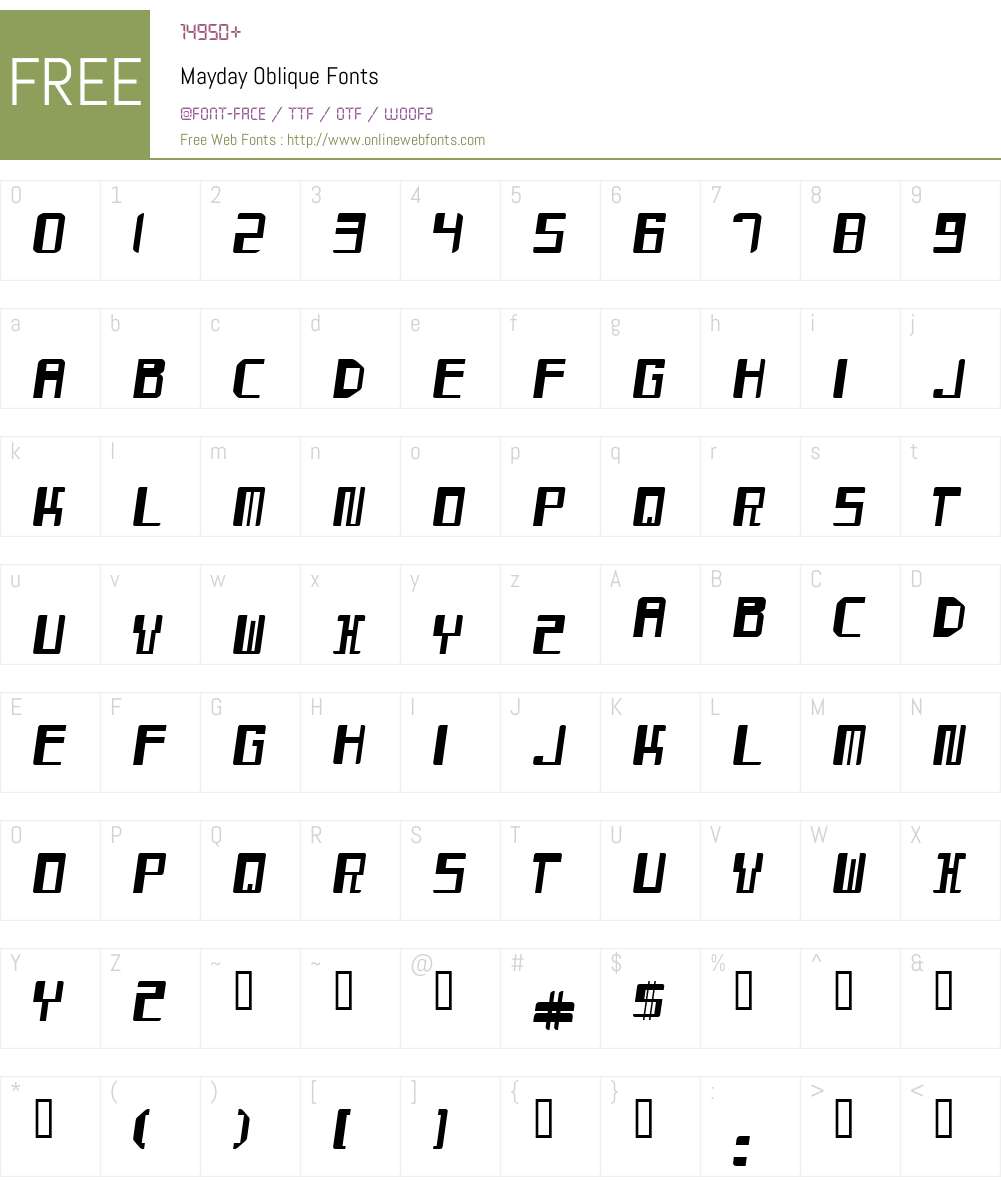 Mayday Font Screenshots