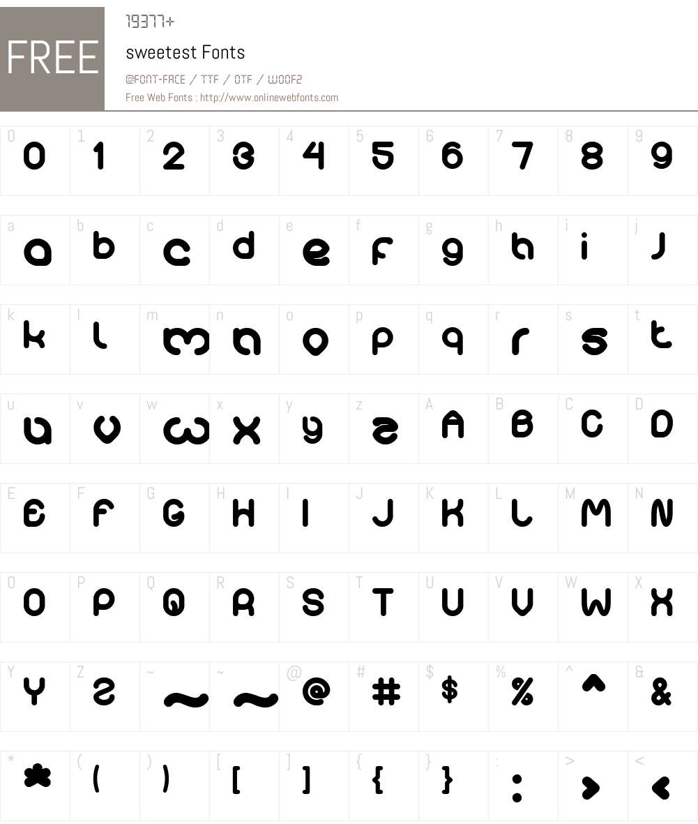 sweetest Font Screenshots