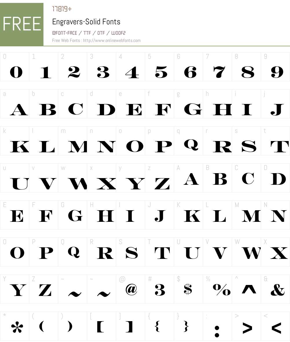 Engravers-Solid Font Screenshots
