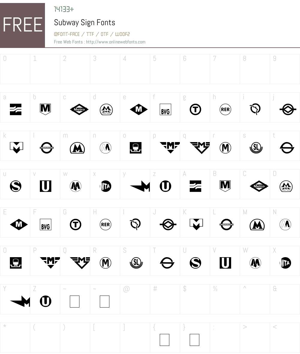 Subway Sign Font Screenshots