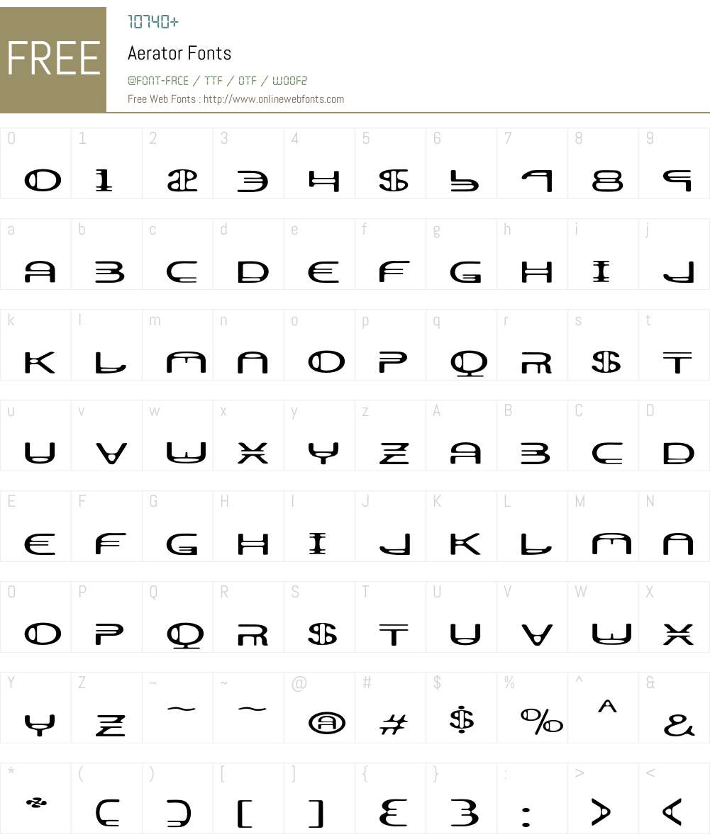 Aerator Font Screenshots