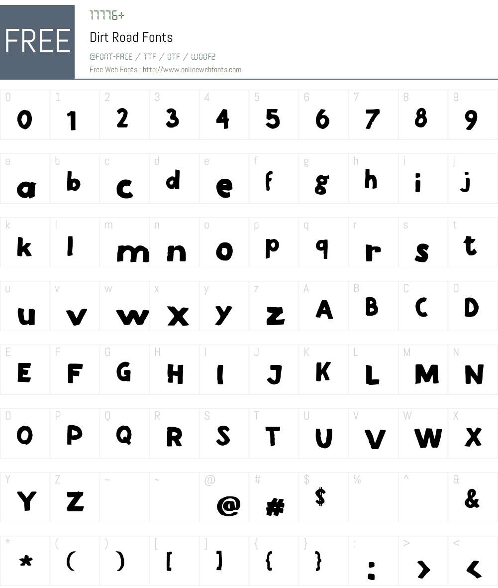 Dirt Road Font Screenshots