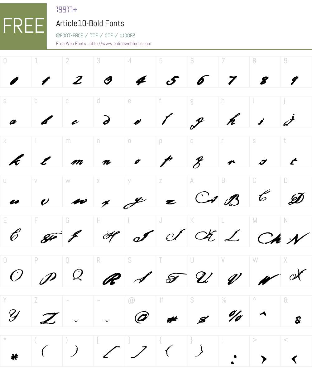 Article10 Font Screenshots