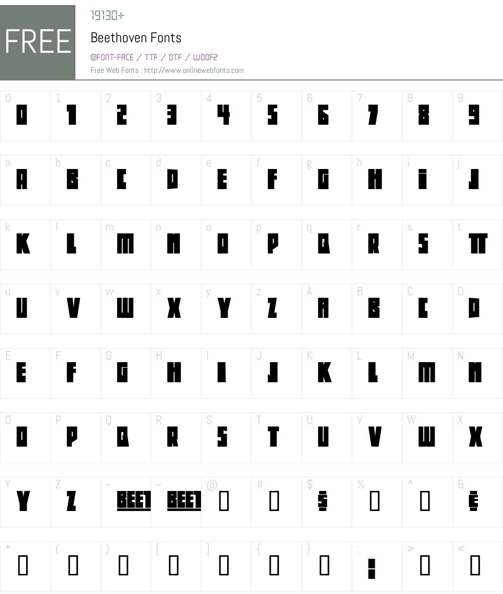 Beethoven Font Screenshots
