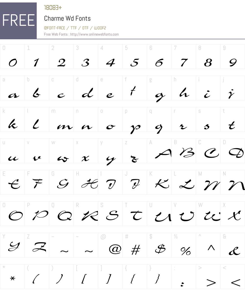 Charme Wd Font Screenshots